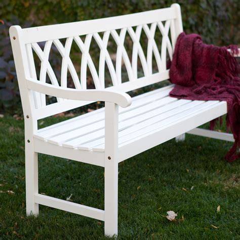 Cunningham 5-ft. Painted Wood Garden Bench - White | Sofa leder braun ...