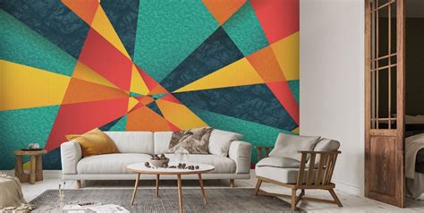 Colour Web Geo Wall Mural | Wallsauce CA