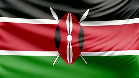 Seamless Looping High Definition Video Of The Kenyan Flag Waving On A ...