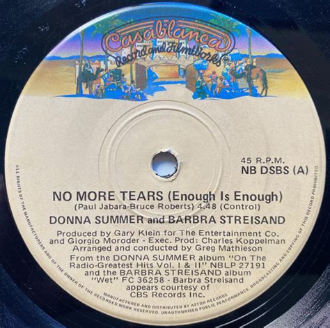 Barbra Streisand & Donna Summer – No More Tears (Enough Is Enough) (1979, Vinyl) - Discogs