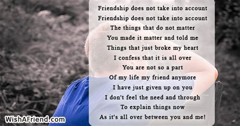 Broken Friendship Poems