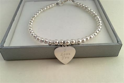 Personalized Sterling Silver Bracelet Engraved Sterling