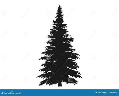 Fir Tree Silhouette. Christmas and New Year Design Element Stock Vector - Illustration of season ...