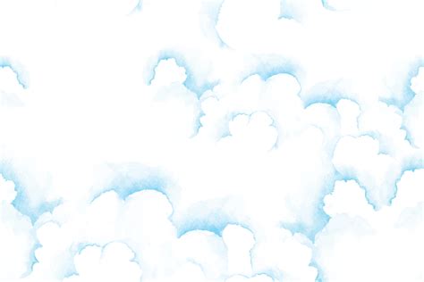 Clouds in blue sky for background with watercolor.Texture blue ...