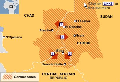 Sudan: Darfur conflict zones map - Sudan | ReliefWeb