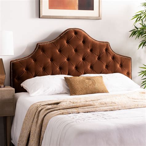 Arebelle Chocolate Velvet Headboard Headboards - Furniture by Safavieh