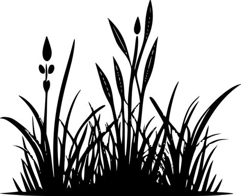 Grass, Black and White Vector illustration 23604642 Vector Art at Vecteezy