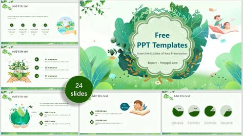 Green Fresh Education Theme PowerPoint Templates & Google Slides