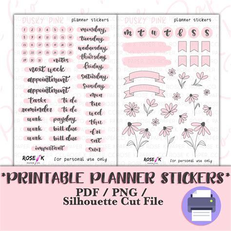 Planner Stickers Boho Pink Spring Sticker Sheet Handmade Stickers ...