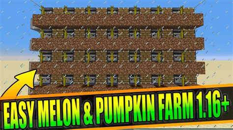 Minecraft Automatic Melon and Pumpkin Farm 1.16+ - YouTube