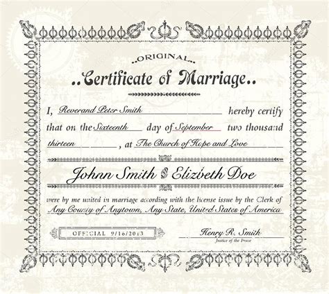 The charming Antique Marriage Certificate Template | Vector Vintage Within Certificate Of ...