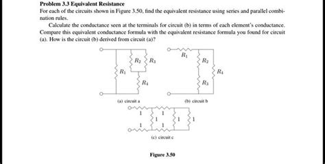 problem 33equivalent resistance for each of the circuits shown in figure 350 find the equivalent ...