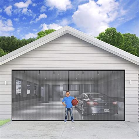 Garage Door Screen - 2 Car Garage Magnetic Heavy Duty Mesh Net - Fits Doors up to 16' x 7' Hands ...