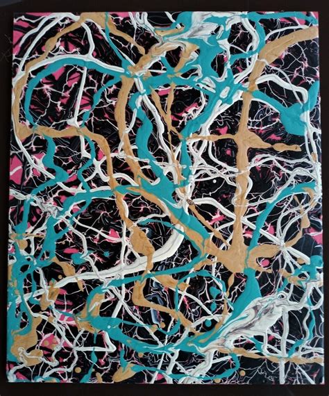 Jackson Pollock Action Painting On Panel - Artifacts World