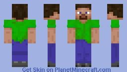 Steve With Green Shirt Minecraft Skin