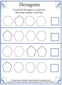 Hexagon Shape Worksheets