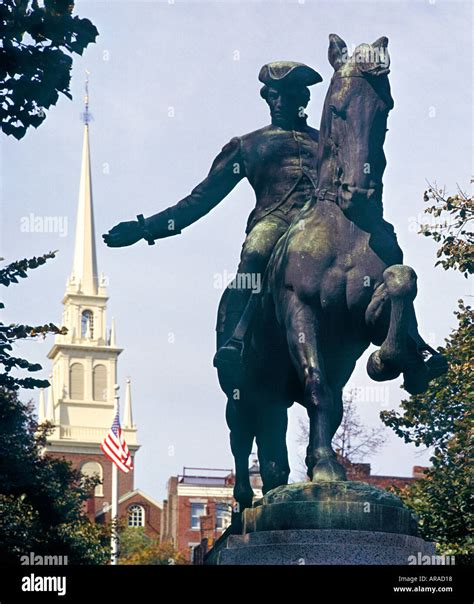 statue of Paul Revere in Boston Massachusetts USA Stock Photo - Alamy