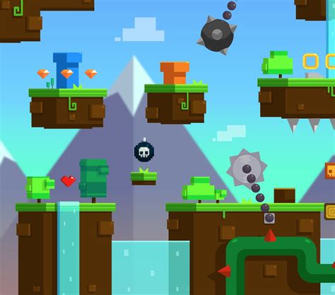 Block Mountains – Vector Level Set | Game Art Partners