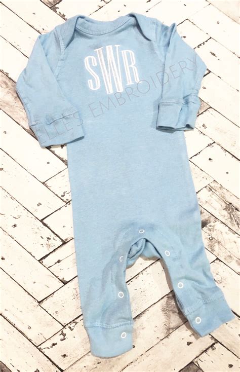 Monogrammed baby romper/ monogrammed baby boy outfit/ Baby boy | Etsy