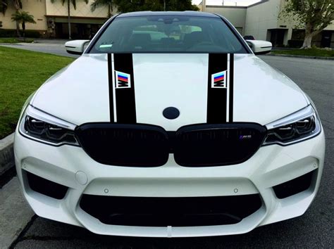 BMW M Performance 2x hood stripes vinyl decals sticker logo bmw 1 3 5 7 ...