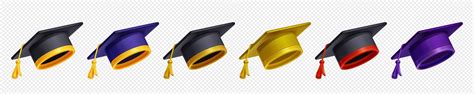 Free Vector | Set of graduation caps in different colors