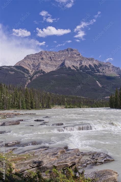 Athabasca Falls in the Summer Stock Photo | Adobe Stock