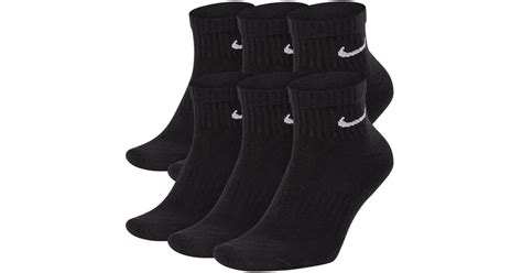 Nike Cotton Everyday Cushioned Training Ankle Socks (6 Pairs) in Black for Men - Lyst