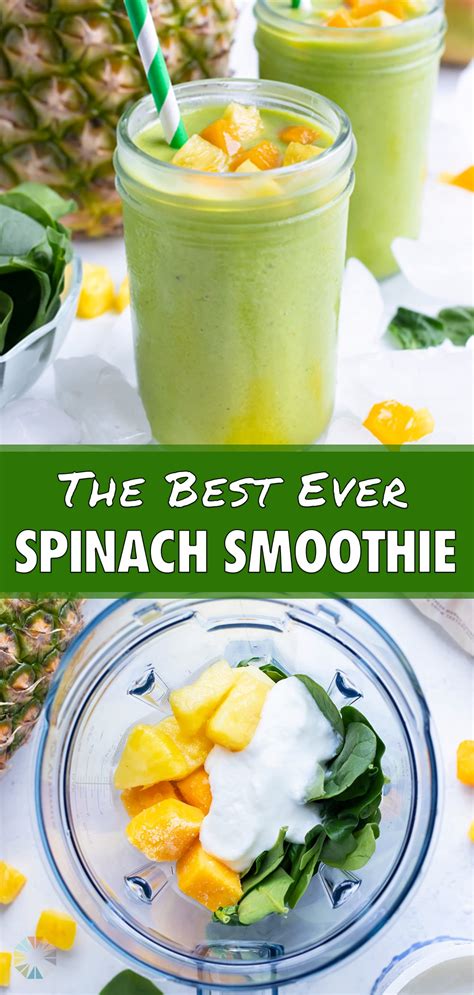 Spinach Fruit Smoothie Recipe - Evolving Table