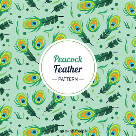 Free Vector | Beautiful peacock feather pattern