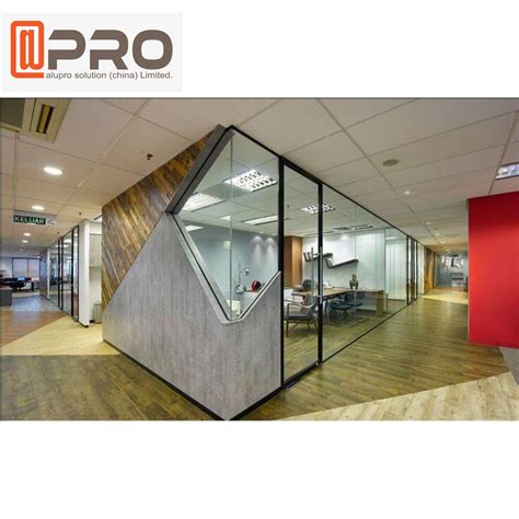 Aluminium Frosted Glass Office Partition Board Etched Glass Office Partition