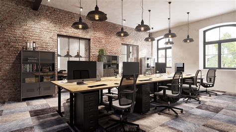 Industrial style office interior design Office Interior Design Modern, Modern Office Interiors ...