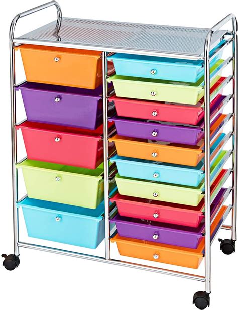 Buy FANTASK 15 Drawers Rolling Storage Cart, Multipurpose Mobile ...