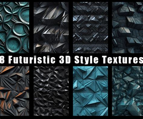 ArtStation - 8 Tileable Seamless 3D Style Futuristic Wall Textures ...