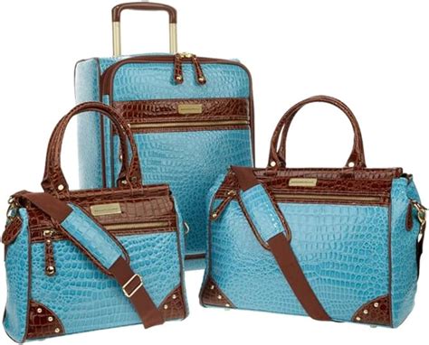 Amazon.com | Samantha Brown 3-Piece Classic Luggage Set - Aqua ...