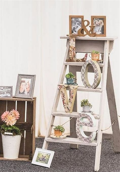 Top 20 Vintage Wooden Ladder Wedding Decor Ideas | Roses & Rings