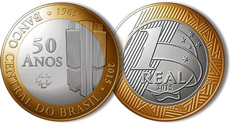 Moneda de 1 Real por los 50 años del Banco Central de Brasil ...