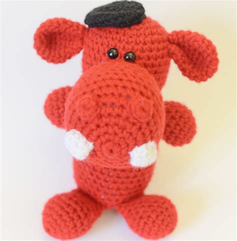 Plush Red Hippo Plush Hippo Hippo with Hat Plush Toys