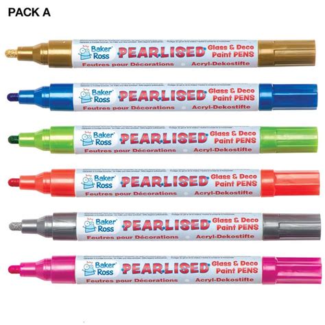 Pearlised Deco & Glass Paint Pens (Colour Pack B) | Glass paint pens ...