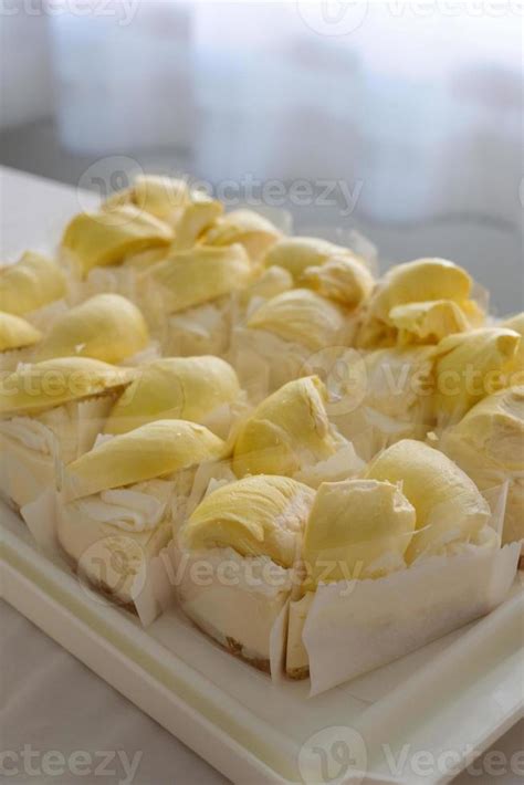 Durian cake with fresh durian. Homemade bakery concept 13796622 Stock Photo at Vecteezy