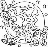UFO And Asteroid In Space Coloring Page For Kids 10993801 Vector Art At  sketch template