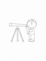 Telescope coloring pages sketch template
