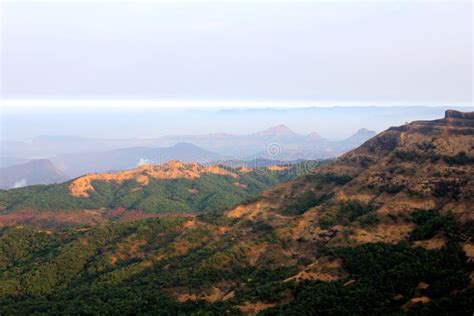 A Landscape View of Sahyadri Mountain Range in Maharashtra, India Stock ...