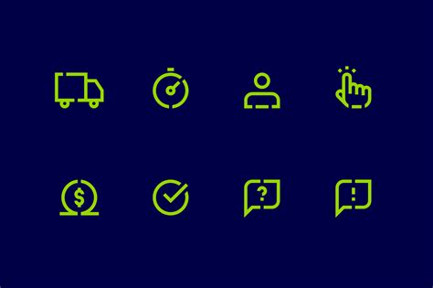 green icons on a dark blue background