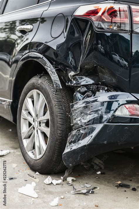 Damaged bumper from car accident Stock Photo | Adobe Stock