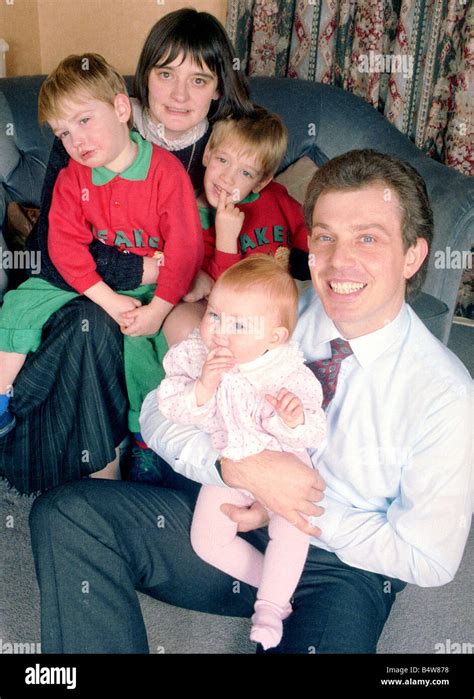 Tony Blair and family December 1988 Tony Blair future labour prime minister with his wife Cherie ...