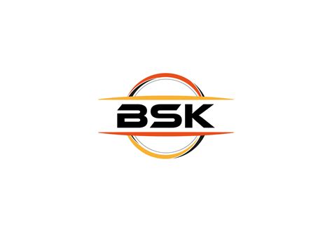 BSK letter royalty ellipse shape logo. BSK brush art logo. BSK logo for a company, business, and ...