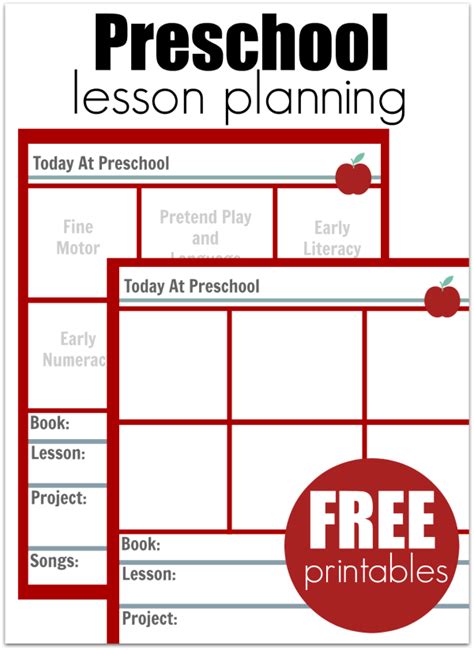 Preschool Lesson Planning Template – Free Printables | Preschool lesson ...