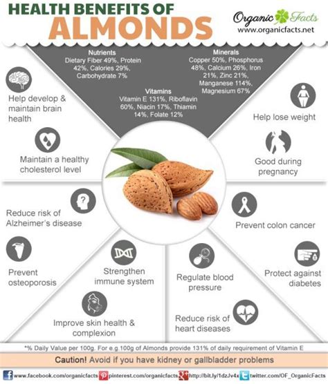 Almond Nuts Nutrition Chart