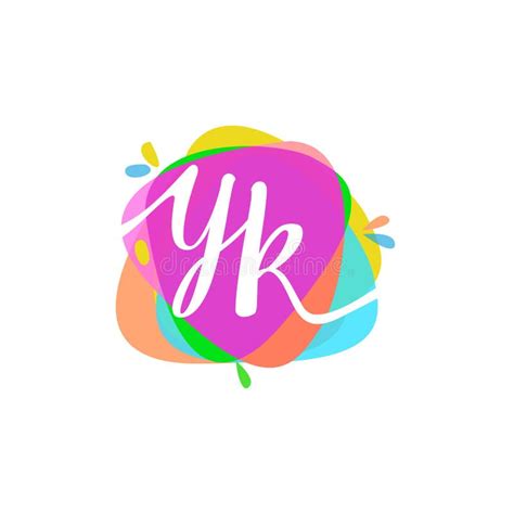 Letter YK Logo with Colorful Splash Background, Letter Combination Logo ...