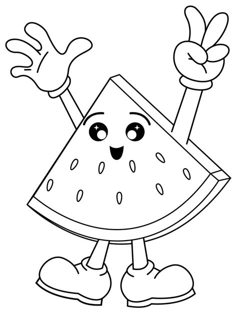 Very Cute Watermelon coloring page - Download, Print or Color Online ...